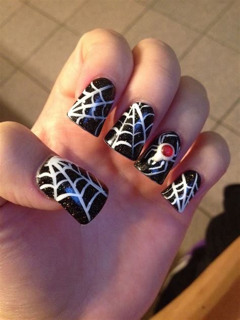 nail design spider web|halloween spider web nails.